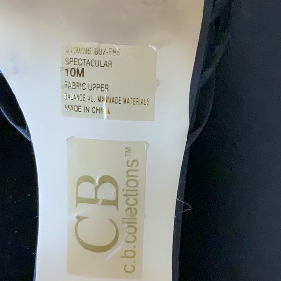 CB Collections backless rhinestone bow heel, Sz 10M - Picture 4 of 4